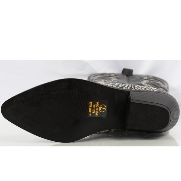 Grey Python Knee High High Pull on Boots - Picture 7 of 8